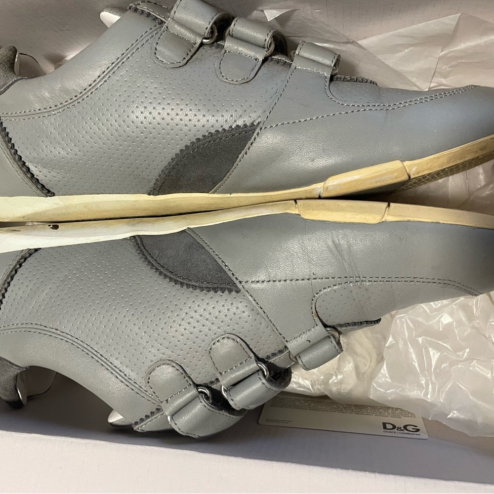 D&G Men's Gray Leather Shoes